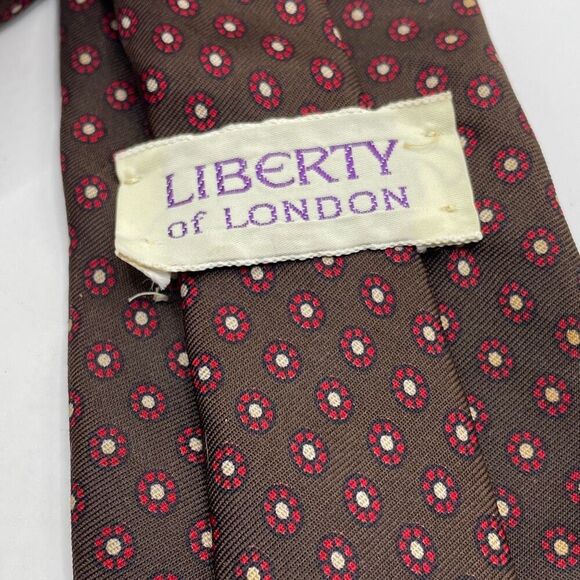 LIBERTY OF LONDON Men’s Vintage Silk Tie Floral Pattern Prjnted In England - Picture 4 of 6